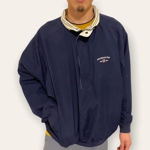 Navy 3/4 zip Wind Breaker